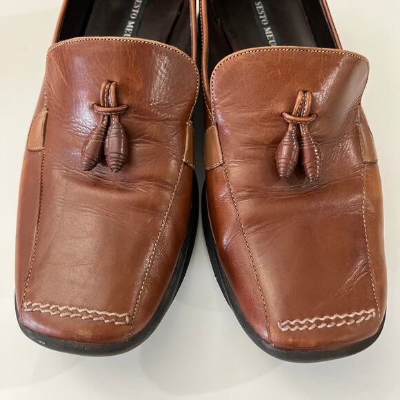Sesto Meucci Leather Tassel Loafer Size 7M - Picture 3 of 10